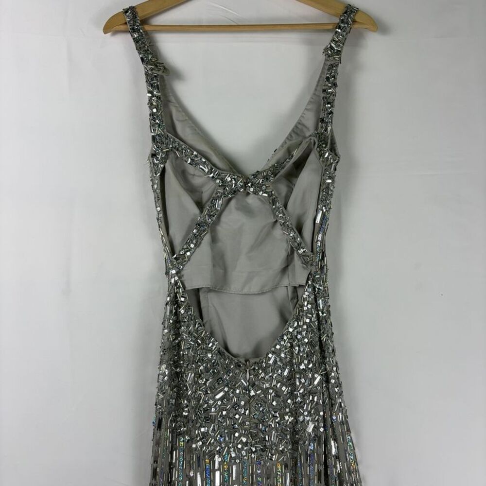 Sean Couture Silver Prom Dress - Picture 6 of 7